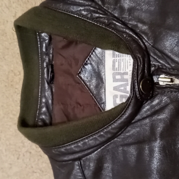 Garsel genuine leather bomber jacket. Quilted lining. Sz 44 - Picture 2 of 7